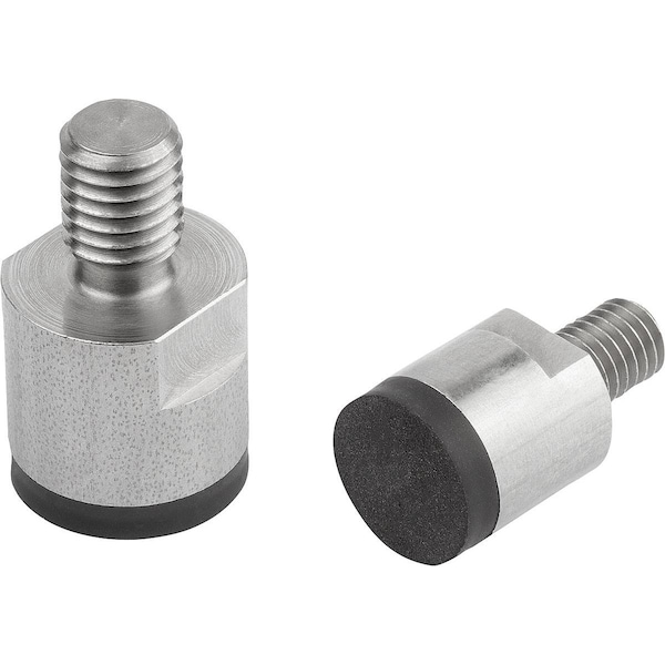 Magnet Deep Pot Magnet D1=M06 H=16 Ndfeb, Round, Comp:Rubber, D=13